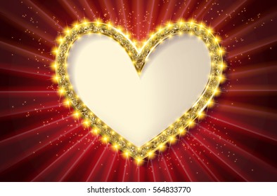 Frame cinema heart. Red version. Vector illlustration