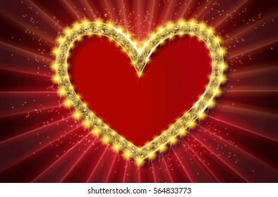 Frame cinema heart. Red version. Vector illlustration
