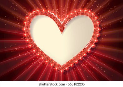 Frame cinema heart. Red version. Vector illlustration