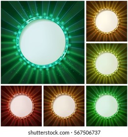 Frame cinema round set. Vector illustration. 10 eps
