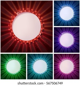 Frame cinema round set. Vector illustration. 10 eps