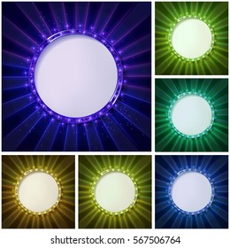 Frame cinema round set. Vector illustration. 10 eps