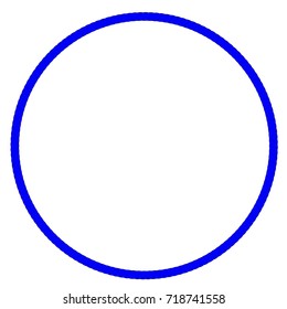 Frame from circle blue rope for Your Element Design, Isolated on White 
