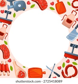 frame circle border butcher theme