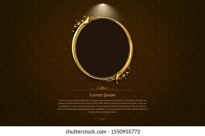 frame circle border picture and pattern gold thai art Thai art vector illustration