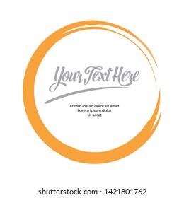 Frame circle brush style For Creative Templates, Cards, Color Covers Set. Vector Illustration with Color Gradient

