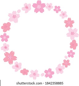 frame circle of cherry blossom which bloomed in full bloom in the spring.