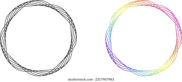 Marco con círculo de onda arco iris