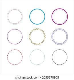 Frame Circle vector Line on white background image for web, presentation, logo, Icon Symbol, frame, photo
