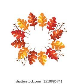 frame circular of autumn leafs
