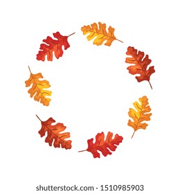 frame circular of autumn leafs