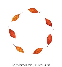 frame circular of autumn leafs