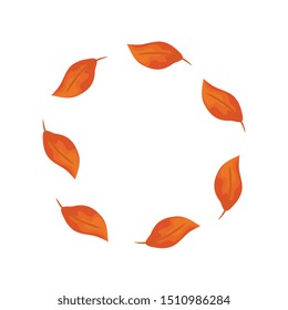 frame circular of autumn leafs