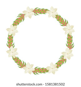 frame circular with heliconias and flowers vector illustration design