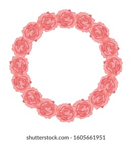 frame circular of roses isolated icon vector illustration design