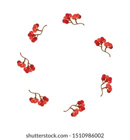 frame circular of season autumn of fruits