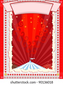 Frame with circus tent with space for text