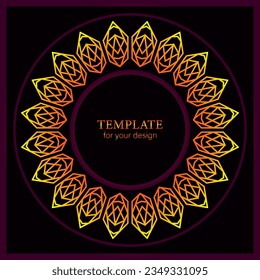 Frame with classic ornament. Geometric frame with gradient can be used for backgrounds, motifs, textile, wallpapers, fabrics, gift wrapping, templates. Vector