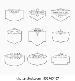 Frame classic template. Vintage frames and labels. Vector design elements for cafe, restaurant, boutique, hotel, shop, jewelry. Border for logo.