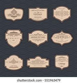 Frame classic template. Vintage frames and labels. Vector design elements for cafe, restaurant, boutique, hotel, shop, jewelry. Border for logo.