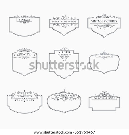Frame classic template. Vintage frames and labels. Vector design elements for cafe, restaurant, boutique, hotel, shop, jewelry. Border for logo.