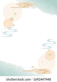 frame of cloud and stream in Japanese style