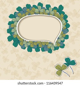 frame with clover leaves seamless pattern