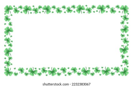 Frame with clover leaves. Shamrock. Decorative element for St. Patrick's Day design. Vector illustration