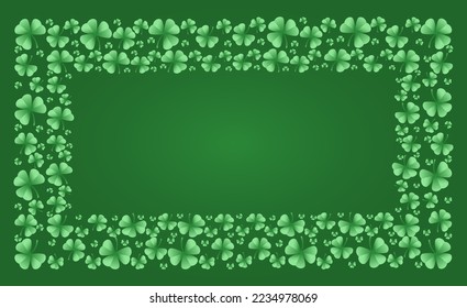 Frame with clover leaves. Shamrock. Decorative element for St. Patrick's Day design. Vector illustration