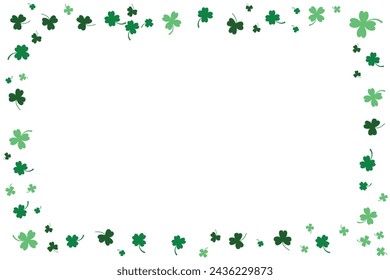Frame of clovers on white background