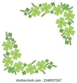 Frame with clovers. St patricks day background. Vector illustration