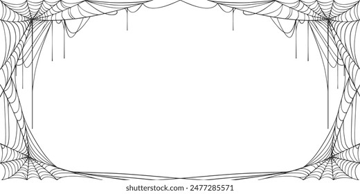 frame with cobweb, background with cobweb, Spider web line art vector eps