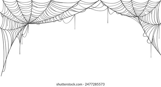 frame with cobweb, background with cobweb, Spider web line art vector eps