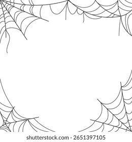 Marco de telaraña. Elemento de borde de Halloween. Elementos de Halloween. Ilustración vectorial.