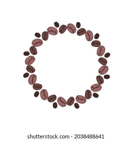 Frame of coffee beans. Decorative design element. 