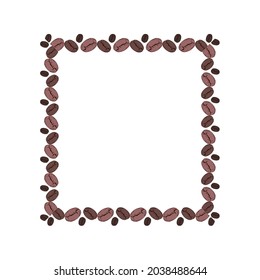 Frame of coffee beans. Decorative design element. 