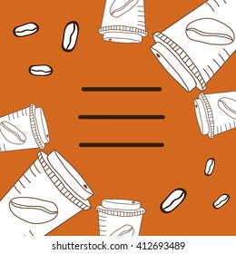 Frame of coffee cups.Vector illustration. 