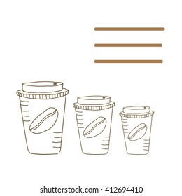 Frame of coffee cups.Vector illustration. 