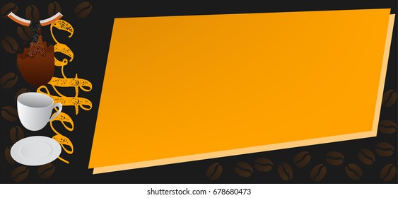 frame coffee fall ,beans with text background vector graphic