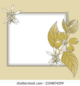 A frame with coffee fruit ornaments complete with flowers and leaves is perfect for a vintage quote of the day.
