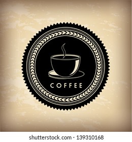 frame coffee over vintage background vector illustration