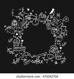 Frame of coffee sketch
