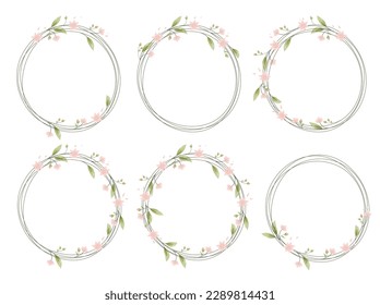 Frame collection with watercolor flowers.