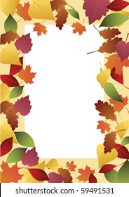 Frame of colored autumn leaves