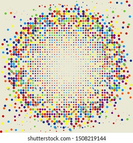 Frame of colored circles of different sizes. Vector illustration.