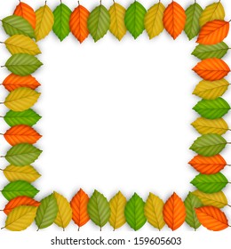 Frame of colored leaves. Vector EPS10