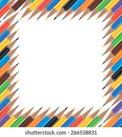Frame of colored pencils. Vector illustration
