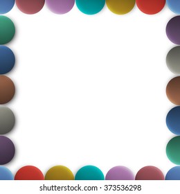 Frame from colored round buttons. Vector EPS10