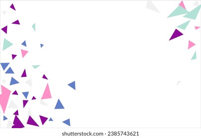 Frame of colored triangles abstract geometric pattern. Can be used as poster, banner, border, background, wallpaper, card, print, web. Vector illustration.