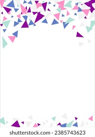 Frame of colored triangles abstract geometric pattern. Can be used as poster, banner, border, background, wallpaper, card, print, web. Vector illustration.